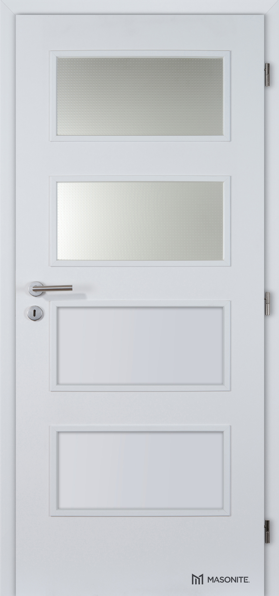 Dveře DTD DOMINANT 2x piskované sklo CPL bílá