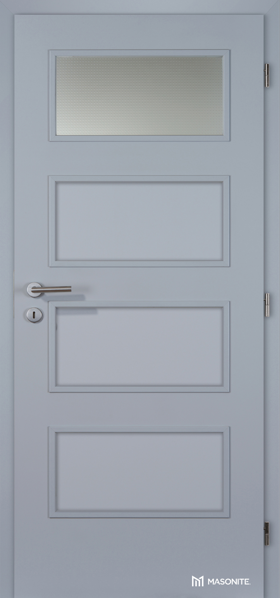 Dveře DTD DOMINANT 1x piskované sklo CPL šedá