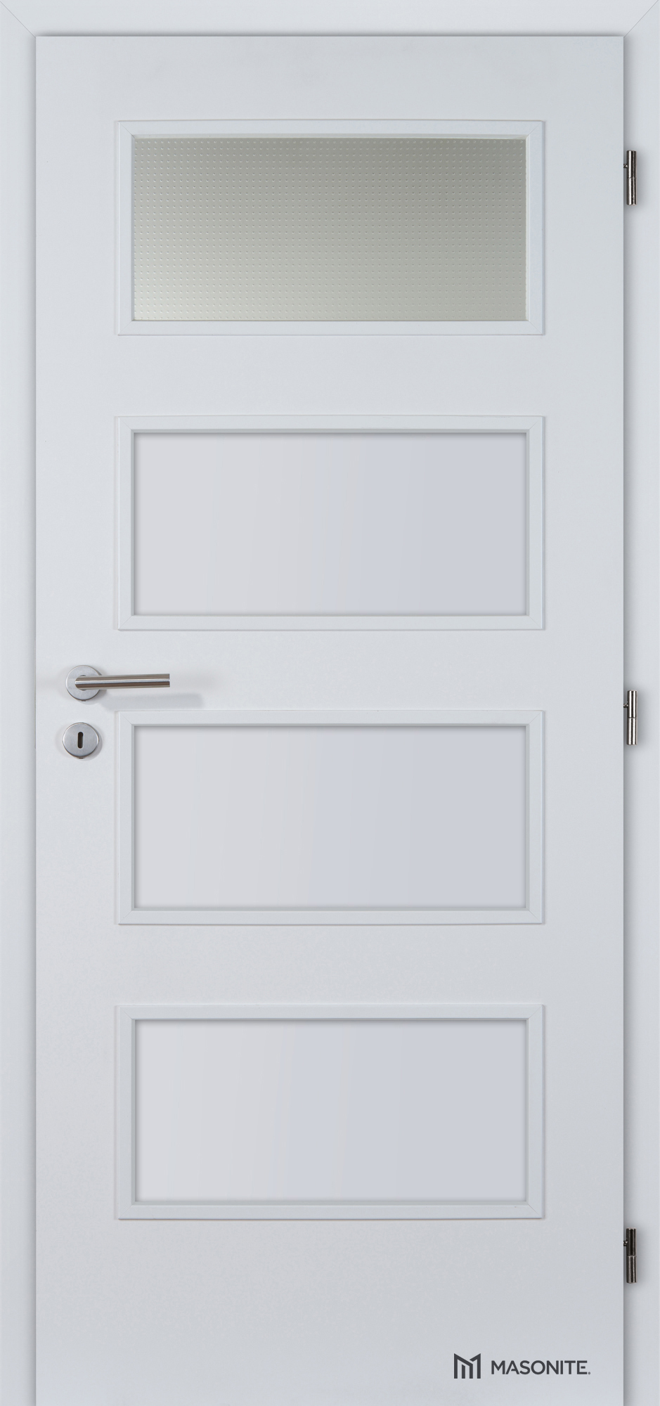 Dveře DTD DOMINANT 1x piskované sklo CPL bílá